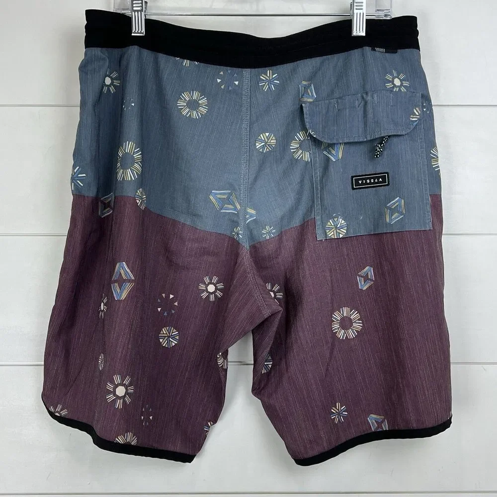 Vissla Board Shorts Mens 34 Upcycle Stretch  Floral Geometric Surf Beach‎